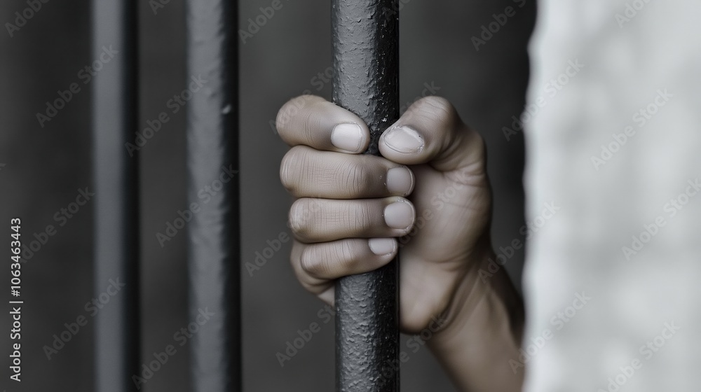 A powerful, emotional image showing a hand on prison bars, highlighting concepts of justice, punishment, and isolation. A powerful, emotional image showing a hand on prison bars, highlighting concepts of justice, punishment, and isolation.