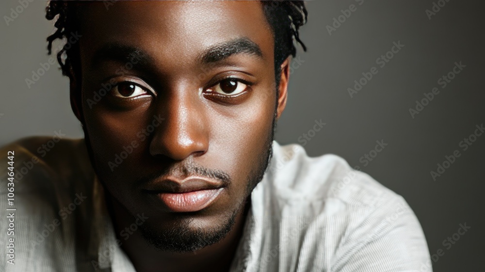 Portrait of a Young Man with Intense Expression Portrait of a Young Man with Intense Expression
