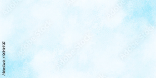 Grunge tint light blue watercolor abstract background, Aquarelle paint paper textured, blue sky with clouds,  Sky Nature Landscape Background, sky background with white fluffy clouds.