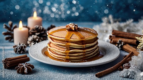 Sweet pancakes Christmas table