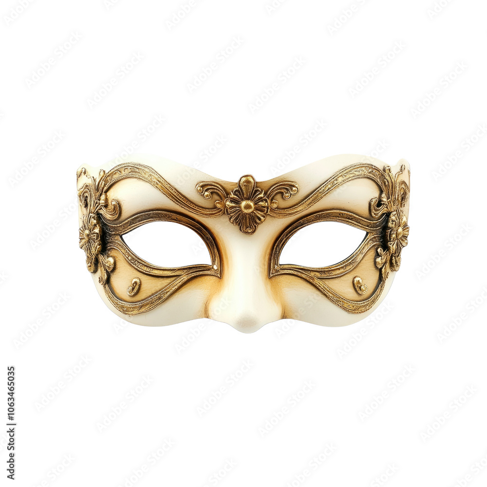 Elegant White and Gold Venetian Carnival Mask Elegant White and Gold Venetian Carnival Mask
