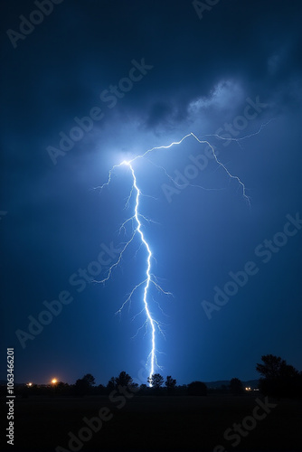 lightning in the night sky