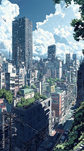Neon Dreamscape: Sci-Fi Japanese Cityscape