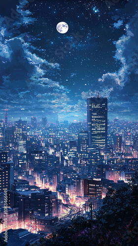 Neon Dreamscape: Sci-Fi Japanese Cityscape