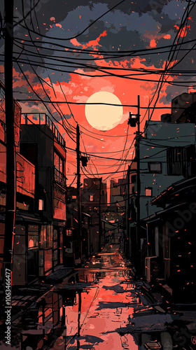 Neon Dreamscape: Sci-Fi Japanese Cityscape