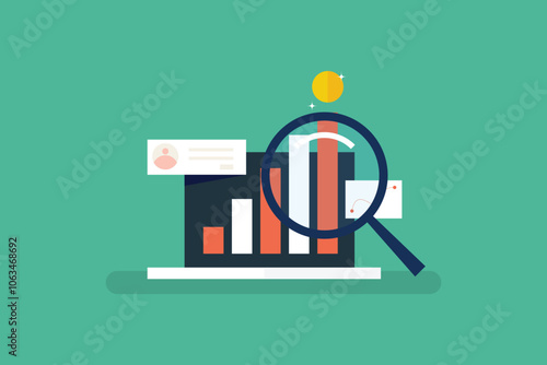 Return on investment concept. ROI, Financial growth, Making money from market. Business and financial data analysis. Vector illustration concept.