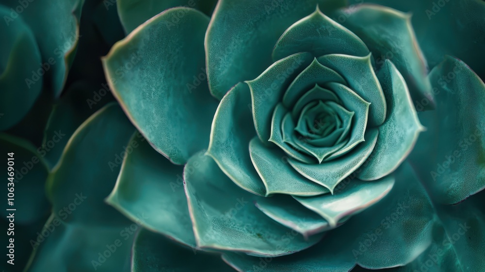 Beautiful close-up of a succulent plant showcasing vibrant teal leaves in a captivating spiral arrangement. Beautiful close-up of a succulent plant showcasing vibrant teal leaves in a captivating spiral arrangement.