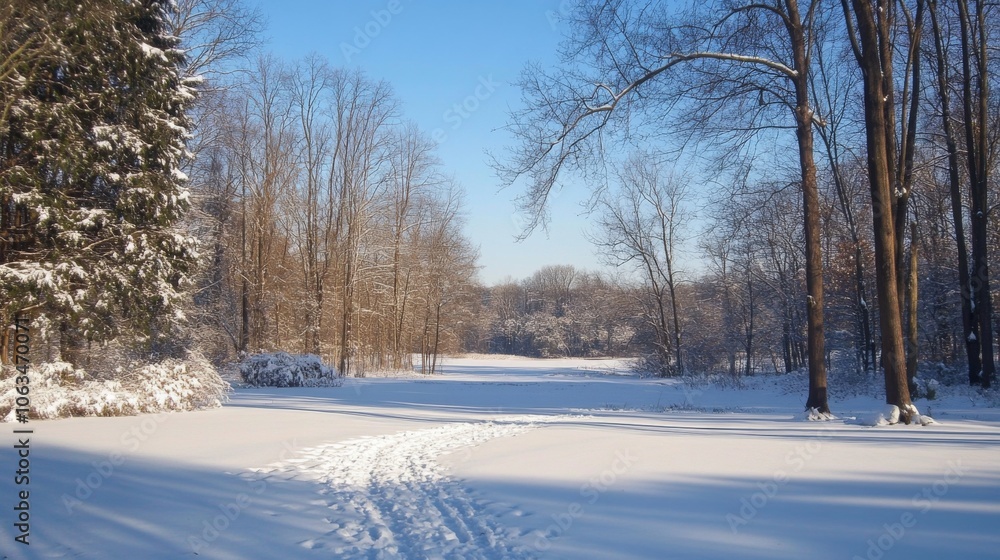 Snow-Covered Meadow with Gentle Undulations Creating a Soft and Serene Appearance Snow-Covered Meadow with Gentle Undulations Creating a Soft and Serene Appearance