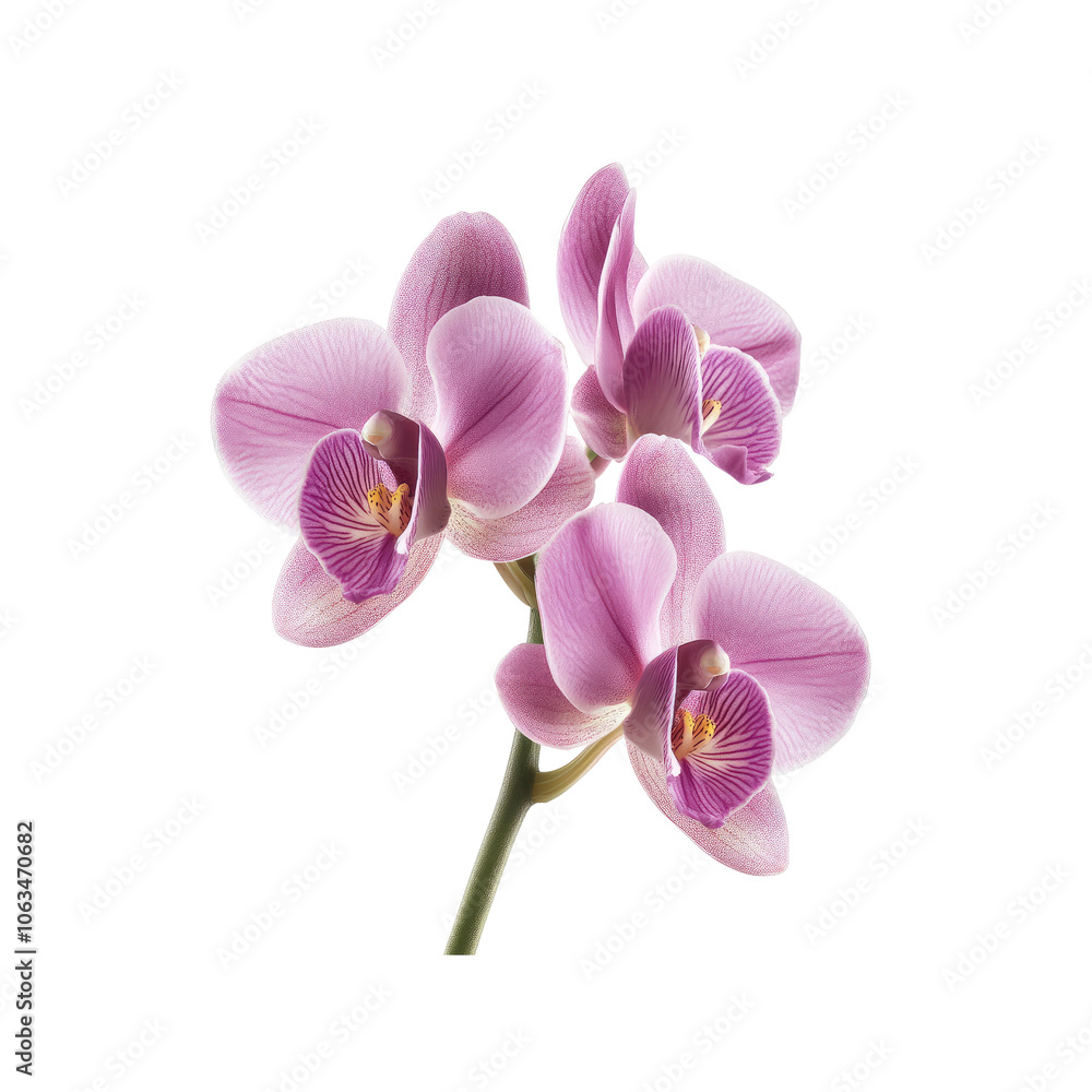 Fototapeta premium Close-up of Pink Orchid Flowers with White Background