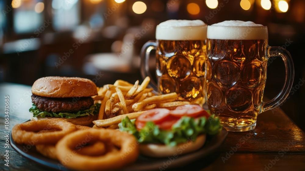 A close-up shot of two golden beer mugs filled to the brim, A close-up shot of two golden beer mugs filled to the brim,