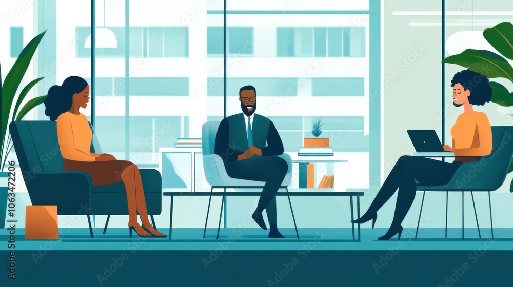 A compassionate employer engaging with employees, A compassionate employer engaging with employees,