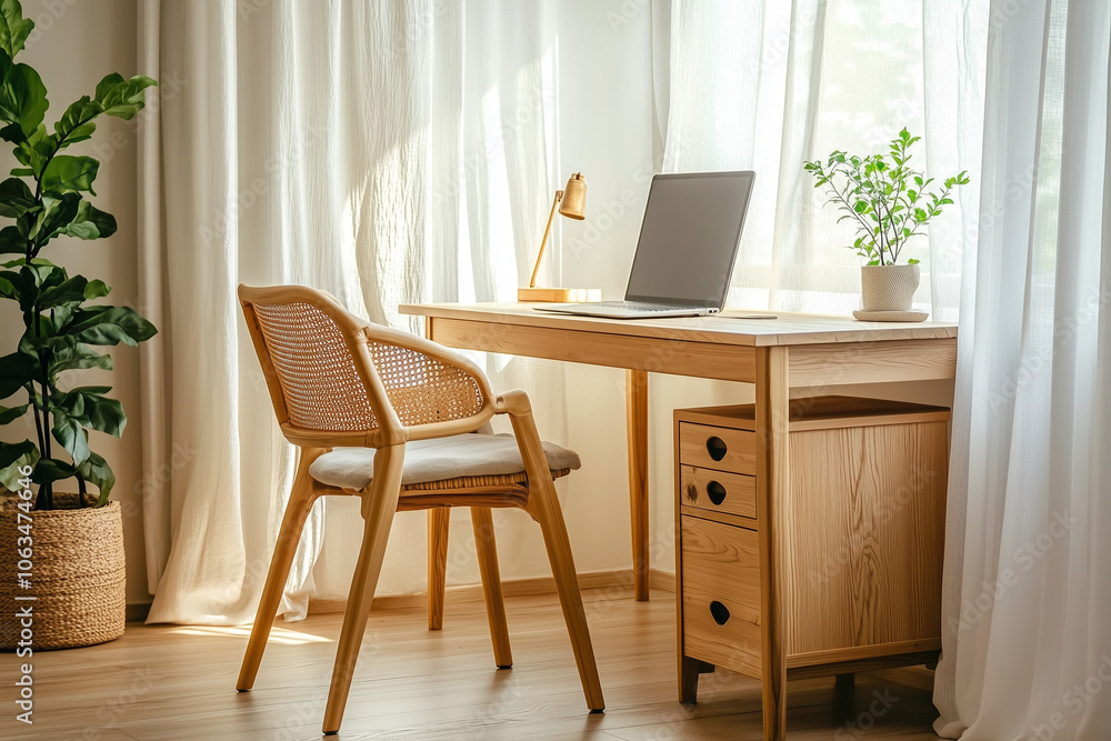 Fototapeta premium Japanese Minimal home office 