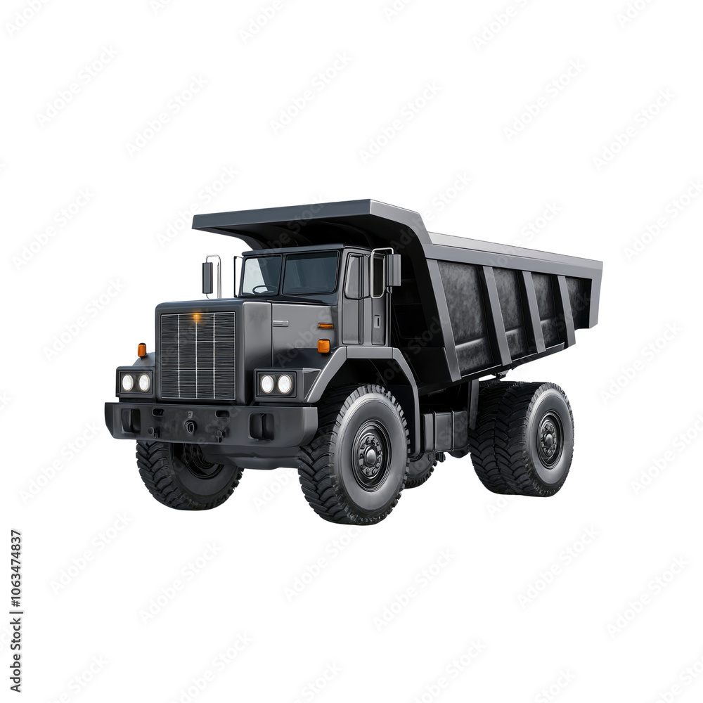 Black Dump Truck Isolated on White Background Black Dump Truck Isolated on White Background