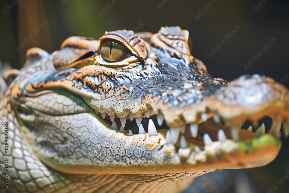 Fototapeta premium Close-up View of a Dangerous Crocodile Face