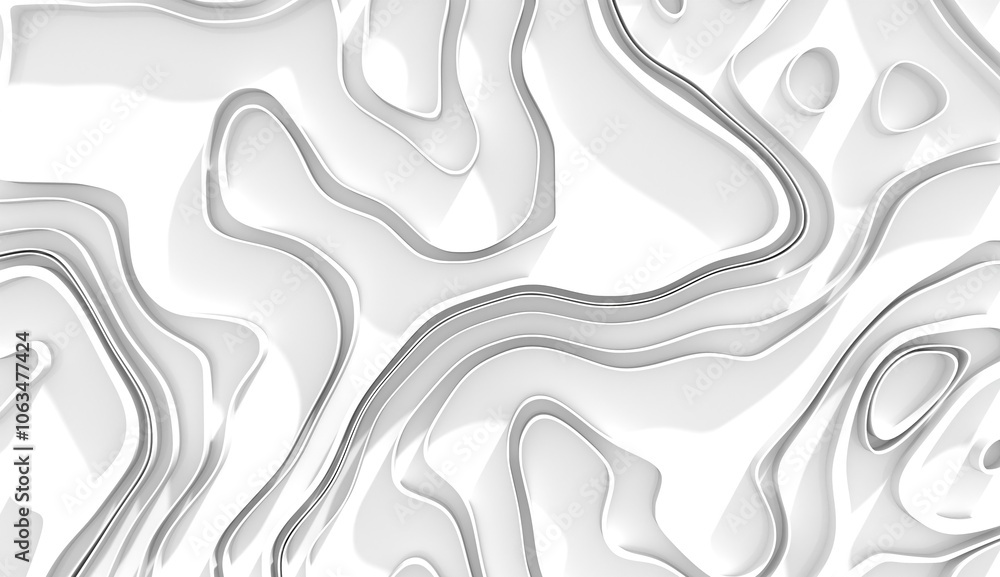 Abstract background with stripes or curved lines. Relief map. 3D render Abstract background with stripes or curved lines. Relief map. 3D render