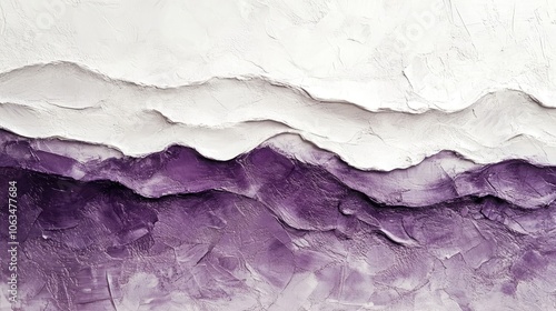 Wallpaper Mural Soft waves of purple paint and cream colors merge harmoniously on a textured surface, creating a captivating visual experience with ample space for creativity. Torontodigital.ca