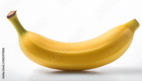 One yellow banana on isolate white background