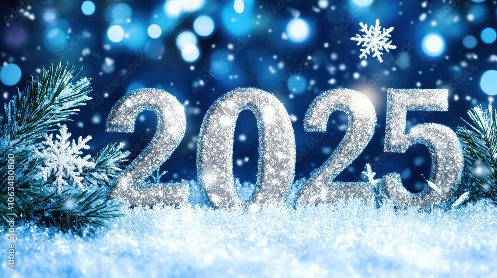 Festive New Year 2025 Celebration with Sparkling Elements Festive New Year 2025 Celebration with Sparkling Elements
