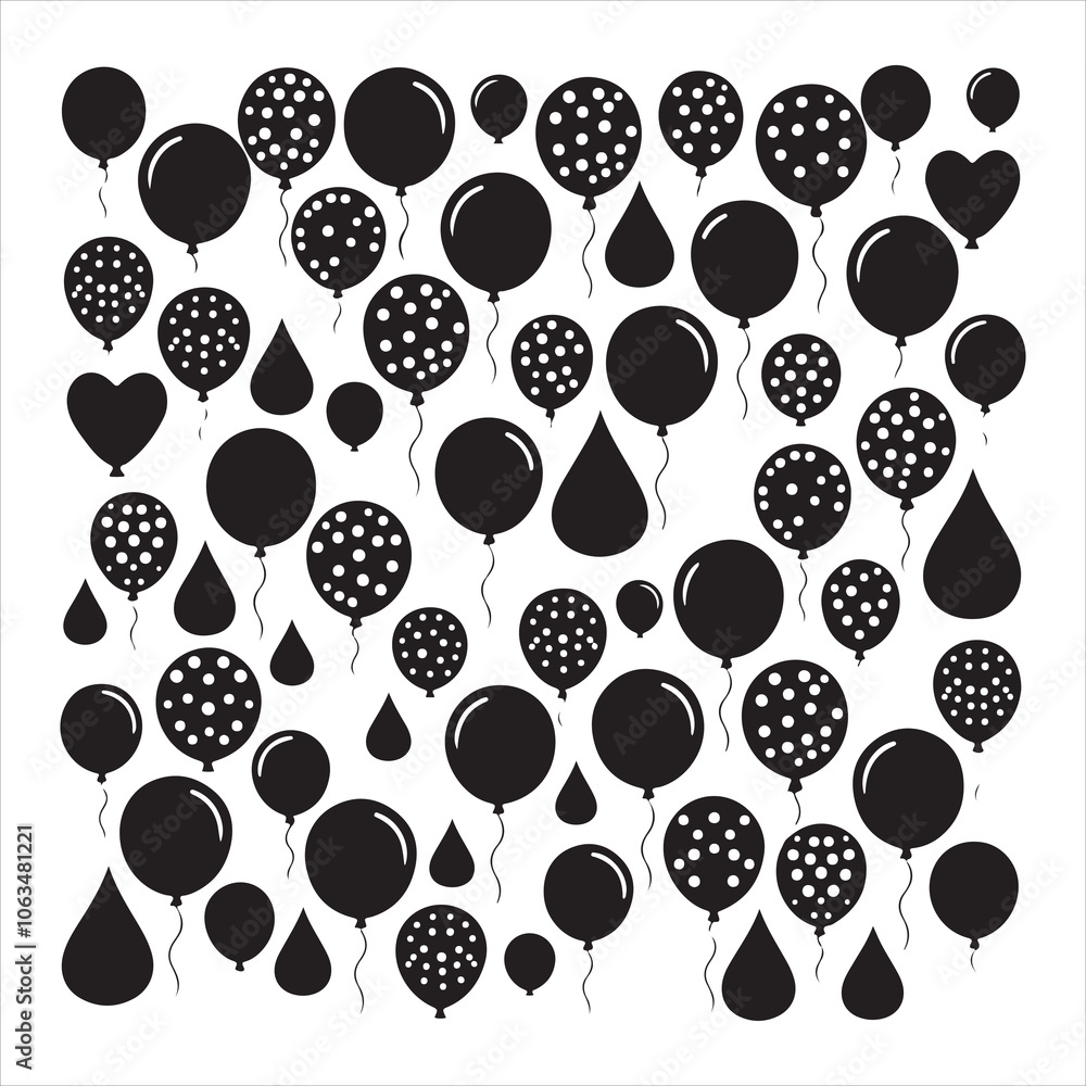 Fototapeta premium hot air, party balloons silhouette