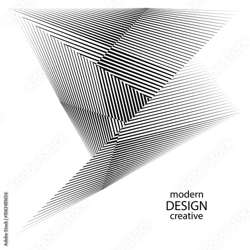 Основные RGB op art creative geometric pattern, abstract halftone lines black and white background, vector modern design element