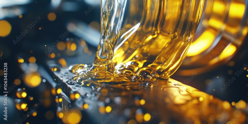 A detailed view highlighting car maintenance activities that involve the use of synthetic oil for optimal engine performance and protection.