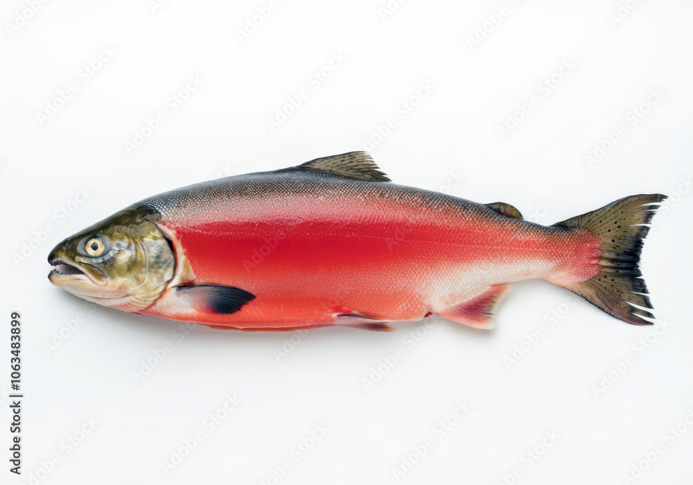 Red Salmon fish isolated on white background Red Salmon fish isolated on white background