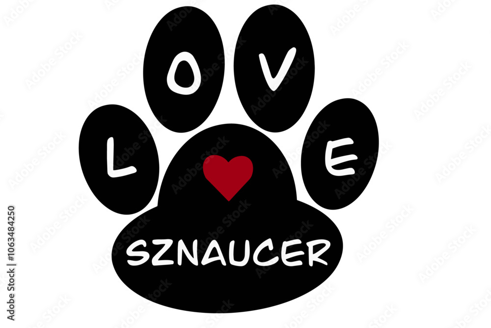 Vector of a dog paw print with the word Vector of a dog paw print with the word