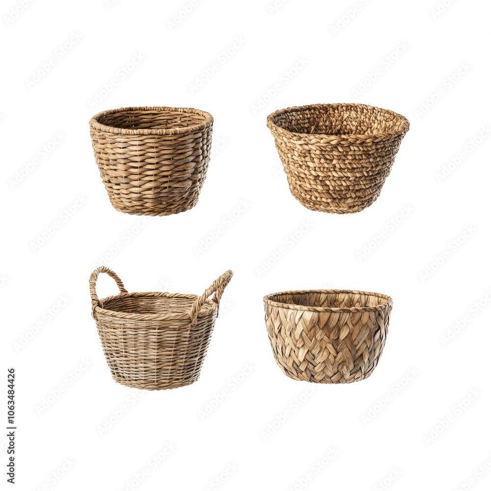 Set of Four Wicker Baskets for Home Decor Set of Four Wicker Baskets for Home Decor
