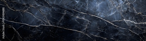 Dark Blue Marble Stone with White and Gold Veins