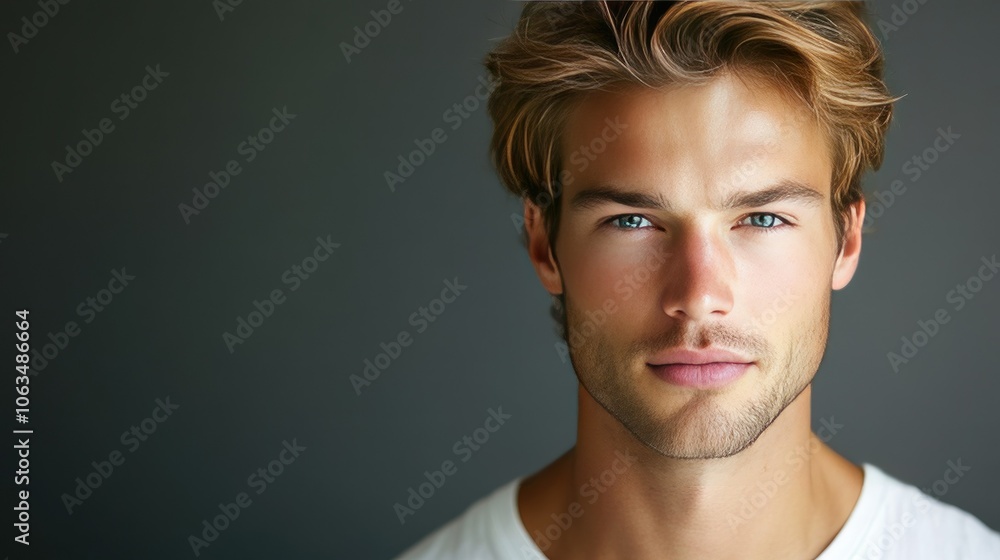 Handsome Young Man with Natural Expression and Smooth Skin Handsome Young Man with Natural Expression and Smooth Skin