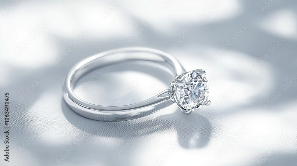 Elegant white gold engagement ring from a luxury collection, isolated on a clean white background with ample copy space for design elements. A stunning display of sophistication and charm. Elegant white gold engagement ring from a luxury collection, isolated on a clean white background with ample copy space for design elements. A stunning display of sophistication and charm.