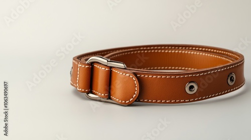 A brown leather belt with a silver buckle, showcasing craftsmanship and design.