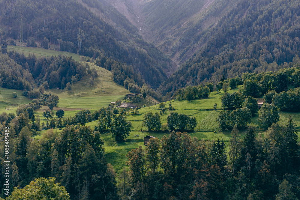 Obraz premium Beautiful landscape in the Swiss Alps.