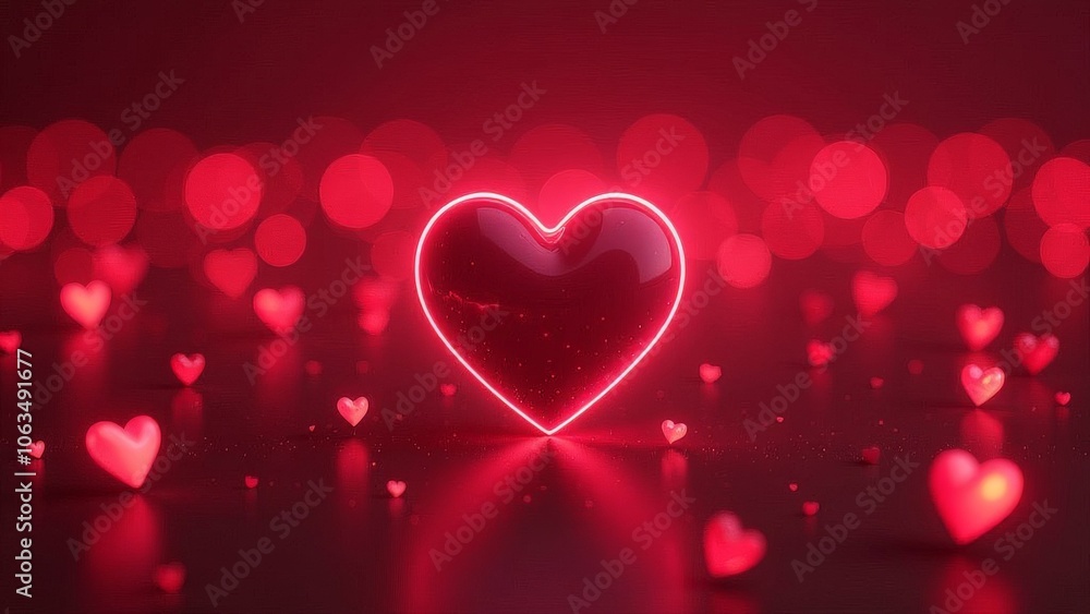 Red hearts on a red background, fantasy, art illustration, Valentine's Day. Red hearts on a red background, fantasy, art illustration, Valentine's Day.