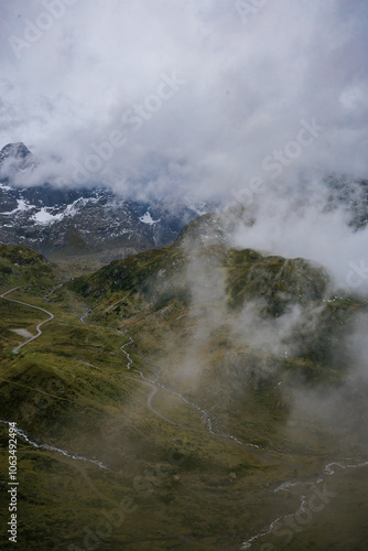 A mysterious atmosphere in the Swiss Alps! An extremely beautiful landscape in the autumn season.