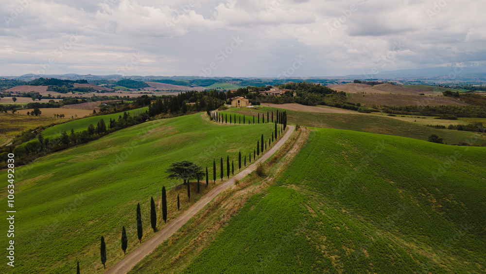 Naklejka premium A beautiful landscape in Tuscany, Italy