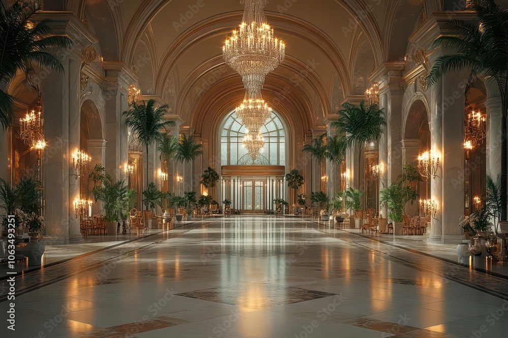 elegant ballroom interior adorned with crystal chandeliers and plush furnishings exuding sophistication and timeless beauty perfect for a grand event elegant ballroom interior adorned with crystal chandeliers and plush furnishings exuding sophistication and timeless beauty perfect for a grand event