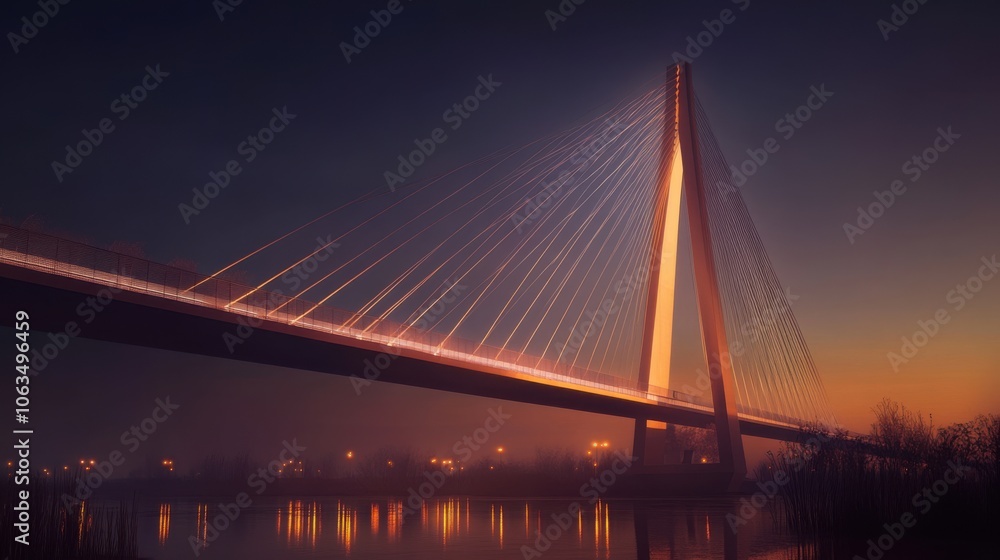 A modern cable-stayed bridge with sleek lines and innovative design A modern cable-stayed bridge with sleek lines and innovative design