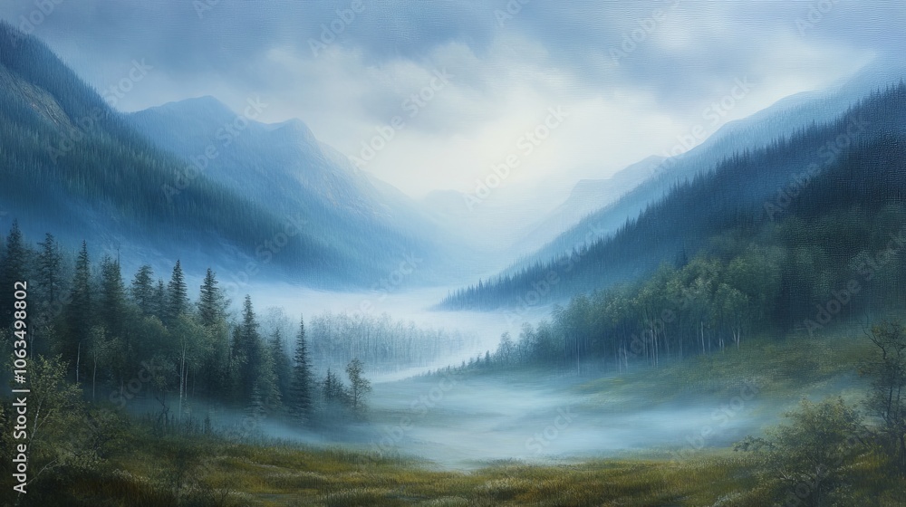 Serene Valley Shrouded in Fog Serene Valley Shrouded in Fog