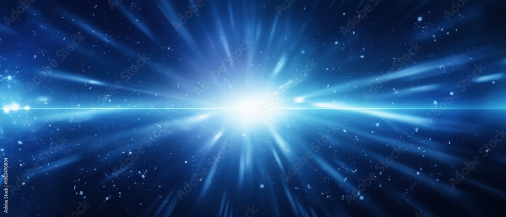 Bright blue sci-fi light burst with starry background for cosmic designs Bright blue sci-fi light burst with starry background for cosmic designs