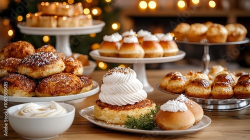 Wallpaper Mural Traditional Hanukkah Foods Displayed on Festive Table Torontodigital.ca