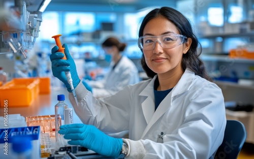 Dedicated Scientist in a Modern Lab photo