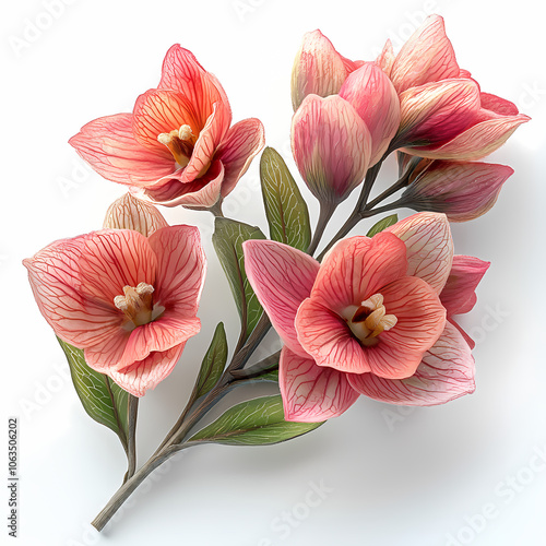 Miltonopsis Orchids flowers  Isolated on white background.
