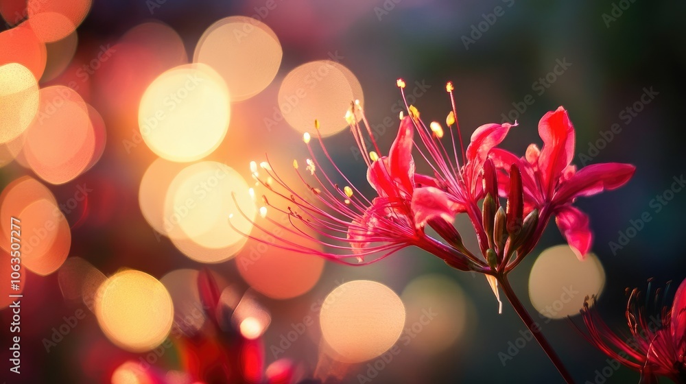 Vibrant Pink Flower with Beautiful Bokeh Background Vibrant Pink Flower with Beautiful Bokeh Background