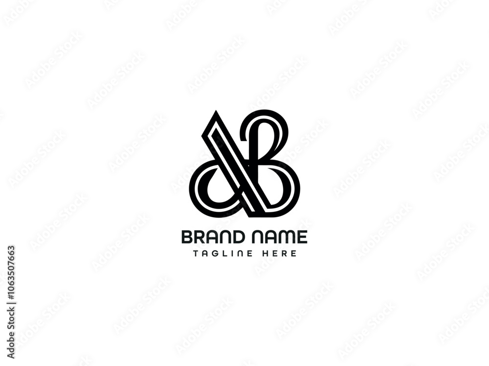 Modern and Minimalist AB Logo Design Stylish Letter mark Logo for Business Branding Modern and Minimalist AB Logo Design Stylish Letter mark Logo for Business Branding
