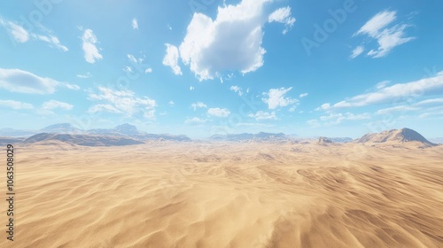 Vast Desert Landscape Under Bright Blue Sky