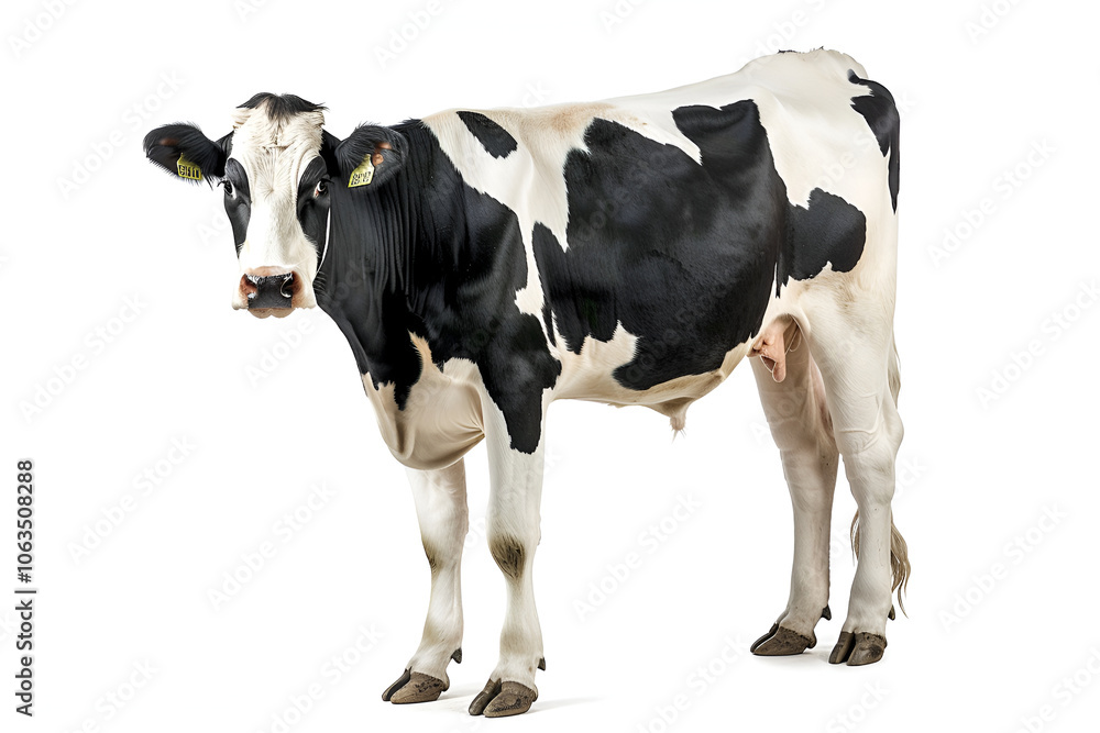 Holstein cow isolated on white background ,Cow isolated on white background