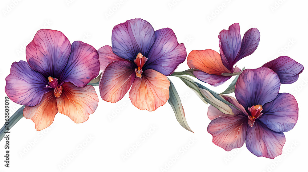 Miltonopsis Orchids flowers Isolated on white background. Miltonopsis Orchids flowers Isolated on white background.