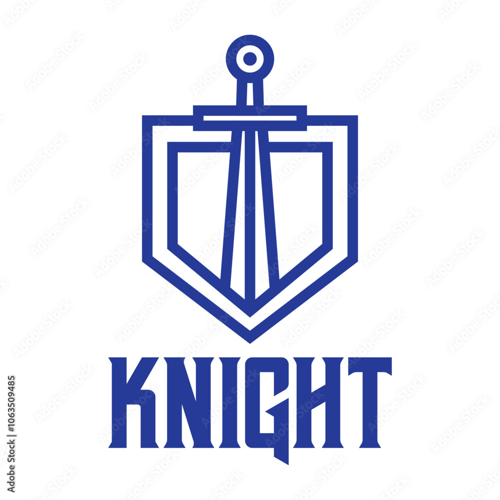 Obraz premium knight flat minimalist logo design