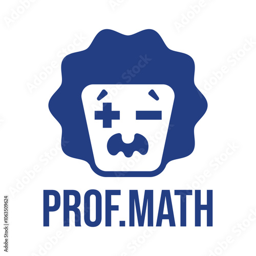 prof math flat minimalist logo design